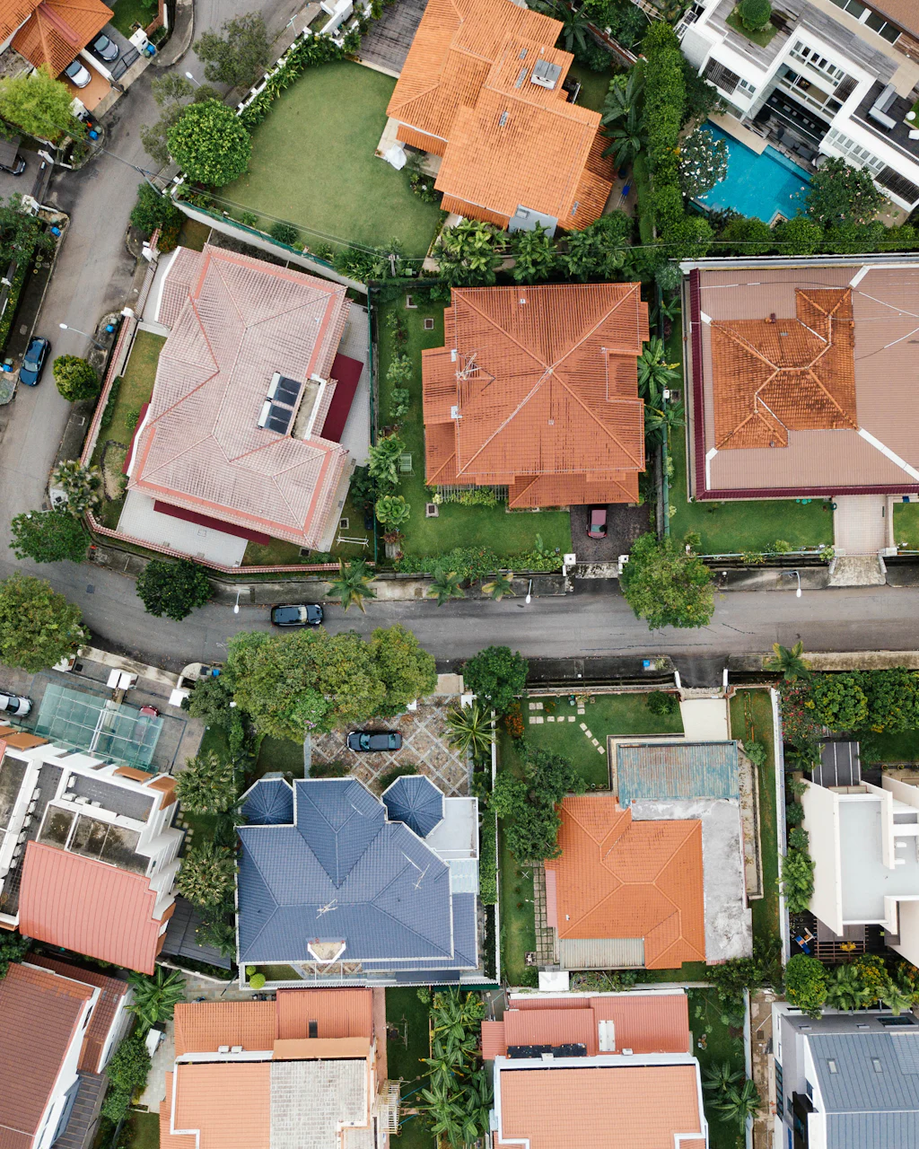 Plots and rooftops seen from directly overhead — Demo Plot — Bashundhara Block M