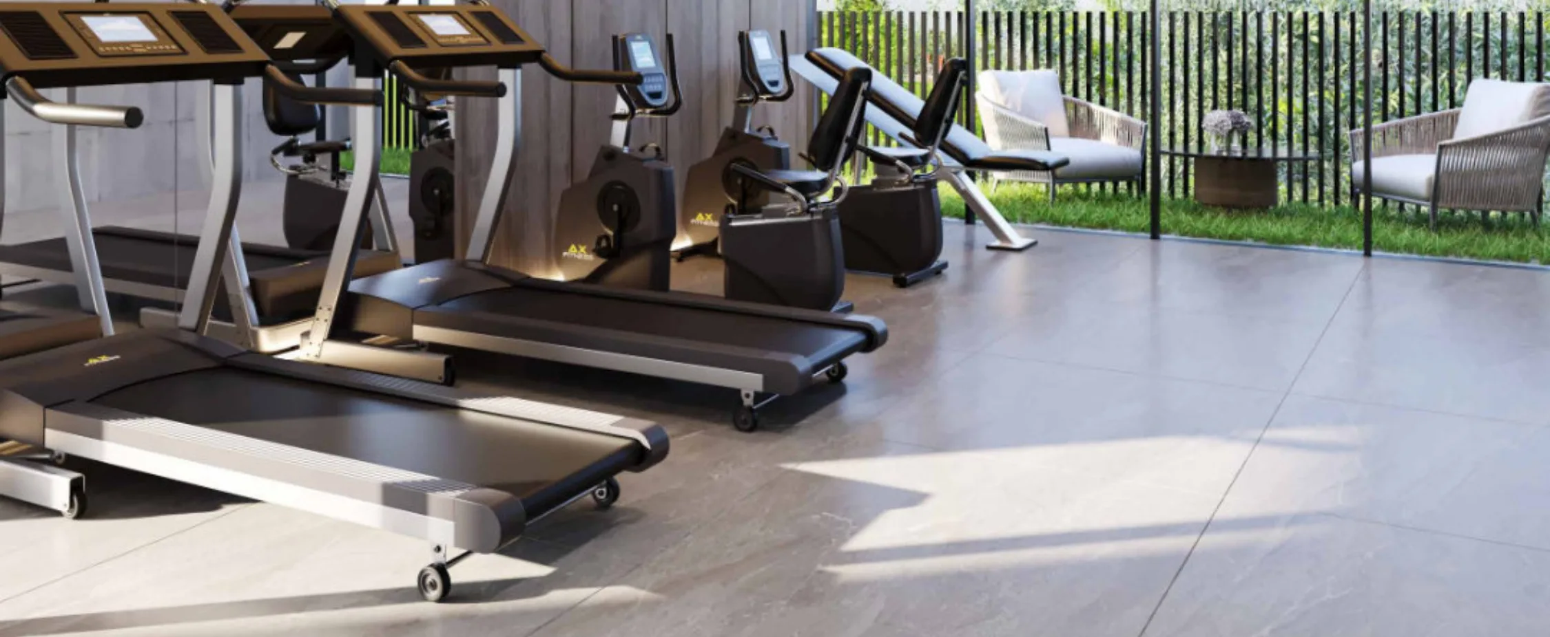 Residents’ gym on the mezzanine floor